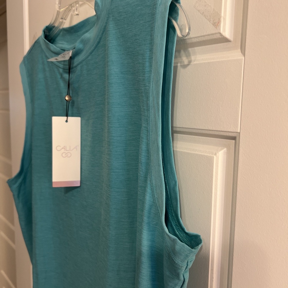 Calia Womens Spearmint Lustralux Mock Neck Sleeveless Solid Pullover Tank Top XL - Picture 3 of 3
